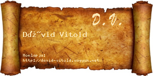 Dávid Vitold névjegykártya